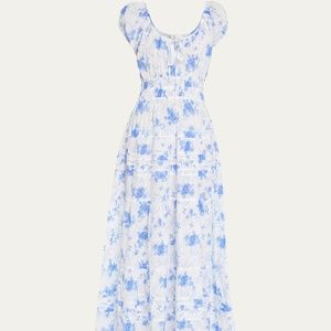 LOVESHACKFANCY Magdaline Puff-Sleeve Cotton Maxi Dress